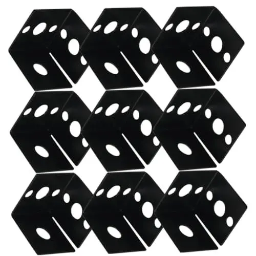 Produktbild: IWOWHERO Tap Bracket 10 Stück L- Eckstrebe Eisen-regalstütze 90 Grad Rechtwinklig Stabil Für Holzmöbel Schwarz