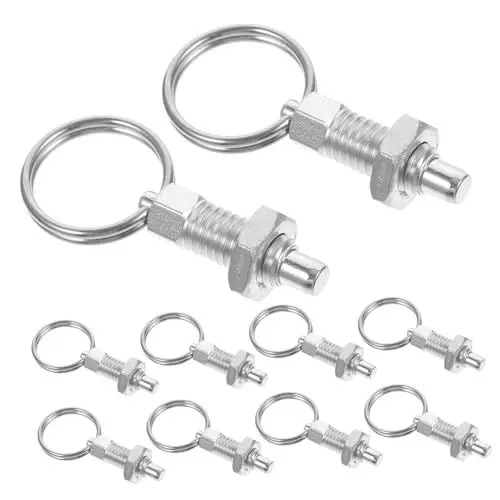 Produktbild: IWOWHERO 10St Ringe ziehen Federstößel Federverschluss Gewächshausbolzen Gewächshaus-Schnitte gewächshaus zubehör gewächshaus-zubehör Knopfstößel aus Stahl Federstift aus Stahl Silver