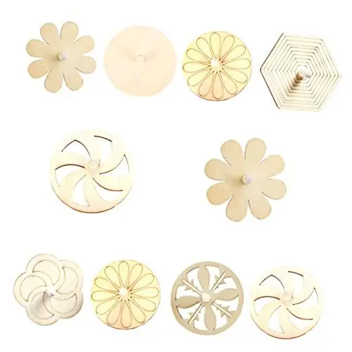 Produktbild: IWOWHERO 10st Kinder Malen Spielzeug Diy-kunstmalerei-spielzeug Unbemaltes Spielzeug Kinder Mini-spielzeug Kinder Spielset Kinderoberteile Kinderkreisel Fingerspitzenspielzeug Hölzern