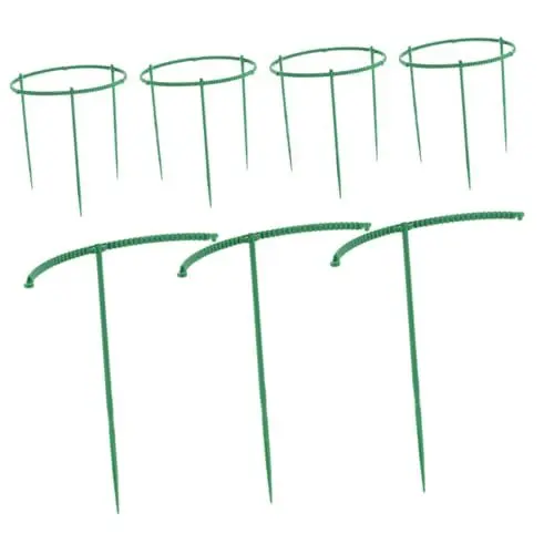 Produktbild: IWOWHERO 15St Blumenstand Blumen Pflanzenpflock Blumenpflanzenpfähle Pflanzenstab unterstützt Reifen Anlage stützstange pflanzenstützen Pflanzenunterstützung Blumen Pfähle Plastik Green
