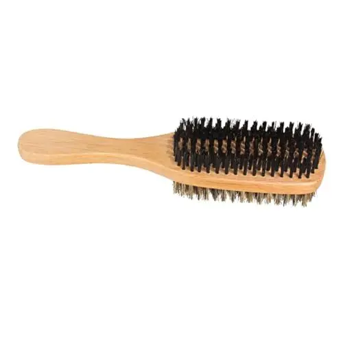 Produktbild: IWOWHERO 1Stk Doppelseitige Bartbürste hair oil hairoil Bartbürste Naturhaar Bartpflege haaraccessoires Schnurrbart Pflege Friseurbürste Haar Friseur Werkzeug Friseurbedarf Buche Yellow