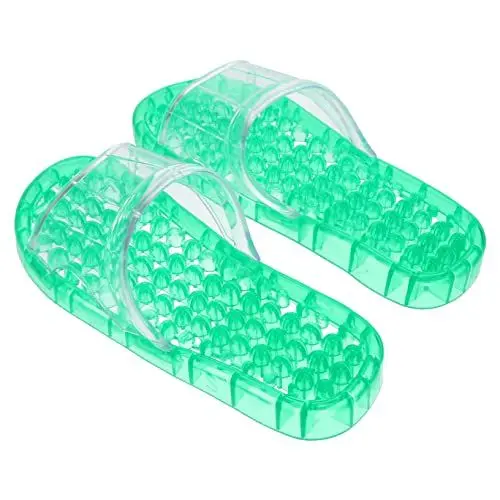 Produktbild: IWOWHERO 1 Paar -Hausschuhe duschlatschen comfyslipper Hohle Slipper für Spa Bad Hausschuhe Fußsprudelbad Hausschuhe für zu Hause Hausschuhe für die Fußmassage Badeschuhe PVC Green