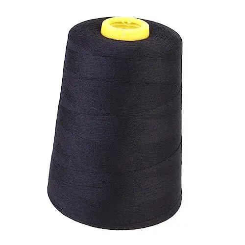 Produktbild: IWOWHERO 1 Rolle 2000 Nähgarn Für Kleidung Schweres Gewinde Nähgarn Aus Baumwolle Polyesterfaden Polsterfaden Schwarze Garnrolle Weißer Nähfaden Nähgarn Für Hosen Schwarzes Nähgarn Black