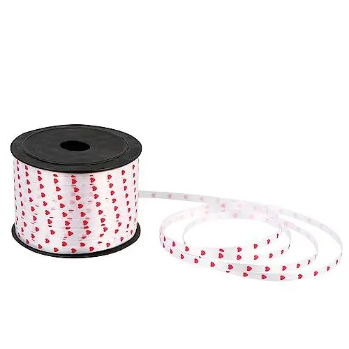 Produktbild: IWOWHERO 1 Rolle Liebesband Bänder Hochzeitsdekorationen Geschenkband Dekor Paketband Präsentieren Verpackungsband Hochzeitsgeschenkband Herz Dekor Herzballonband Rotes Band Plastik