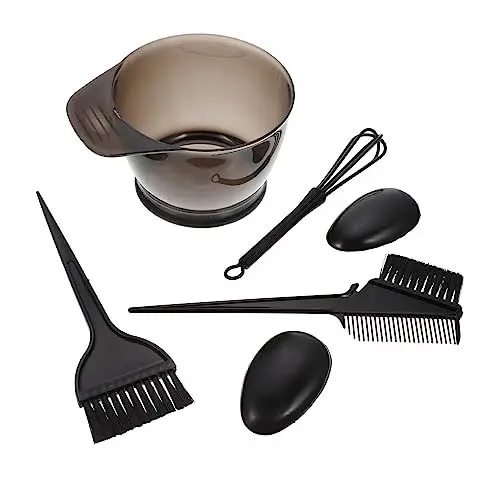 Produktbild: IWOWHERO 1 Satz Fünfteiliges Haarfärbeset Haarpflegeprodukte Pinsel Und Schale Für Das Haarfärbeset Haarfärbekamm Haarfärbeschale Und Bürstenset Neckender Kamm Färbepinsel Plastik Black