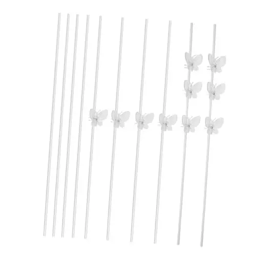 Produktbild: IWOWHERO 1 Satz Kunststoff Pflanzenstützen 60cm Gartenpflanzenstützen Gerade Pflanzengerüste Blumenstützen Pfosten Für Kletterpflanzen Sträucher Gemüse