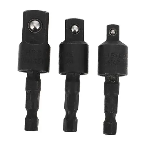 Produktbild: IWOWHERO 1 Satz Lauben Schlagstecknuss-adapter Steckbohrer Bohradapter Rechtwinkliger Bohraufsatz Gemeinsames Schwenken Zaunpfosten Halterungen Sechskant-adapter Chrom Ärmel Bit-buchse
