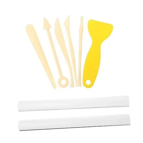 Produktbild: IWOWHERO 1 Satz Töpfer werkzeuge 8 Stück Modellierwerkzeug aus Keramik Schnitzen von Modellierwerkzeugen Modelliermasse modelierwerkzeug clay tools DIY Versorgung Töpferzubehör Plastik