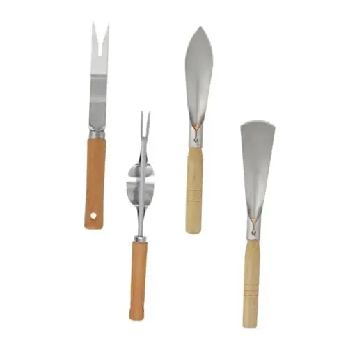 Produktbild: IWOWHERO Ergonomischer Handspaten Mit Holzgriff 1 Set Unkrautstecher Für Zimmerpflanzen Gartenkelle Zum Pflanzen Und Umpflanzen