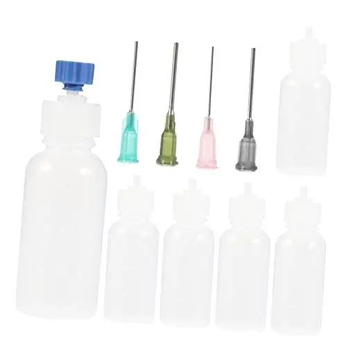 Produktbild: IWOWHERO Nadelflaschen-set Ölflasche Kunststoff 6er Set 30ml Präzisionspunktflaschen Wiederverwendbare Nadelflaschen Für ö Farben Und Haushaltsanwendungen Tragbare Applikatorflaschen Mit Feiner Spitze