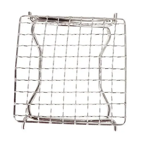 Produktbild: IWOWHERO 1stk Grillrost Aus Edelstahl Fischgrillgestell Über Feuergrill Holzkohlegrillgestell Klappbarer Campinggrill Faltbar Lagerfeuer-grillgestell Rostfreier Stahl Bbq-fisch Schwer