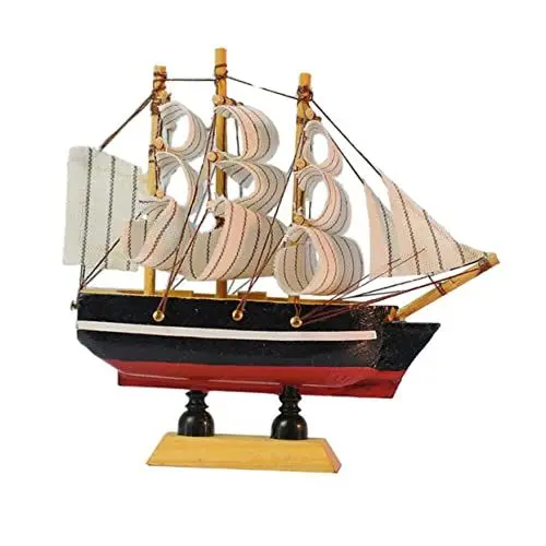 Produktbild: IWOWHERO Segelboot-Ornament Aus Holz 10 cm Segelboot Ideal Für Nautische Dekoration