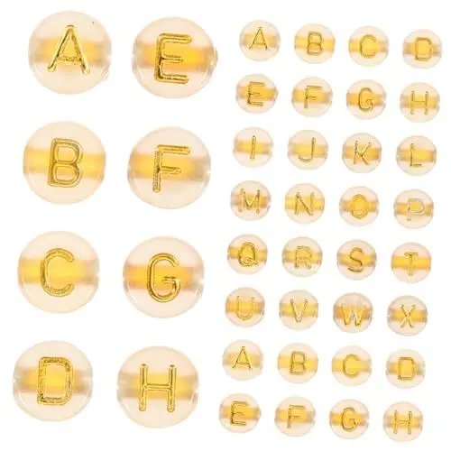 Produktbild: IWOWHERO 200st Alphabet Lose Perlen Im Dunkeln Leuchtende Alphabetperle Perlen-charme Flatback-perlen Runde Lose Perlen Im Dunkeln Leuchtende Perlen Quadratische Acryl Buchstabe Schmücken
