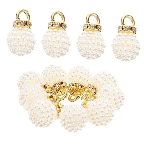 Produktbild: IWOWHERO 20 Stück Perlenanhänger Schmuckherstellung Charms Charm Halskette Baumelnde Perlen Medaillon Halskette Baumelnde Tropfen Charms Baumelnde Perlen Künstliche Perlen
