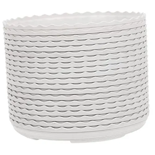 Produktbild: IWOWHERO 20st Blumentopf Tablett Pflanzenteller Schale Pflanzer Drinnen Blumentöpfe Drinnen Tabletts Für Pflanzen Pflanzenentwässerungsschale Pflanzenschalen Für Töpfe Runden Plastik Weiß