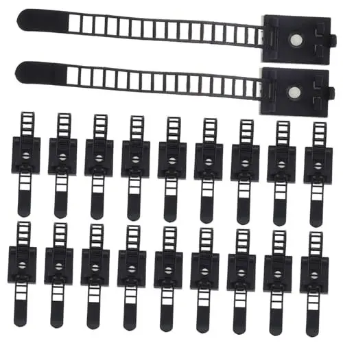 Produktbild: UPKOCH Nylon Einstellbare Klebstoff Kabelbinder 25 Pcs Draht Organizer Clips Klebstoff