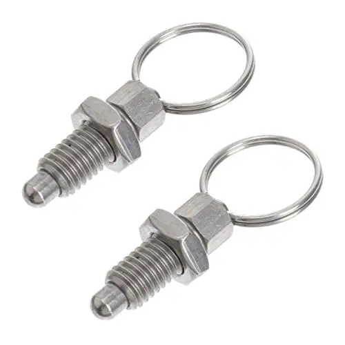 Produktbild: IWOWHERO 2St Schnellverschluss Frühling indexierender Hebering gefederter Stift schrumpffolie perforiert Ringstift Kolben Federverschluss Federstößel Nicht-Sperre Werkzeug Mechaniker m8