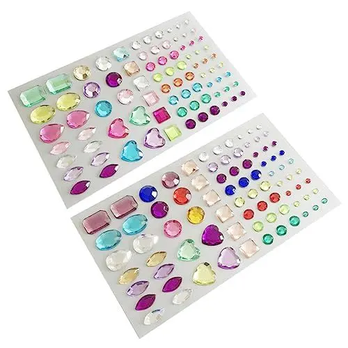 Produktbild: IWOWHERO Selbstklebende Strass-aufkleber Für Handyhüllen Dekoration Scrapbooking Basteln 2 Bögen in Verschiedenen Formen Und Größen