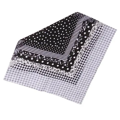 Produktbild: IWOWHERO 14-teiliges Set Aus Baumwollstoffquadraten Schwarz Patchwork-Druck Quilt-nähmaterialien Für Anfänger