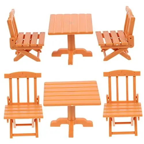Produktbild: IWOWHERO 2sätze Kompakte Puppenhausmöbel Teiliges Miniatur Tisch Und Stühle Farbenfrohes Design Für Dekoration Und Kreative Modelle Für Mikrolandschaften Und Spielzeughäuser