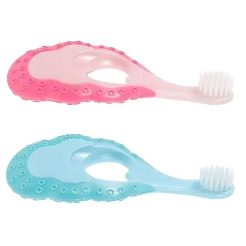 Produktbild: IWOWHERO 2pcs Kleinkind Zahnbürsten Weichen Borsten Kinder Baby Pinsel Sicher Ergonomische Griff Reise Größe