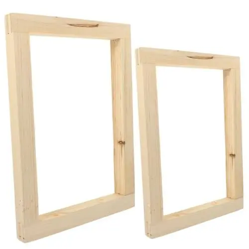 Produktbild: IWOWHERO 2st Holzrahmen Aus Drahtgeflecht Bildschirmrahmen-kit Abwaschbarer Druckrahmen Professioneller Siebdruckrahmen Siebdruck DIY Zubehör Praktischer Bildschirmrahmen Hölzern Beige