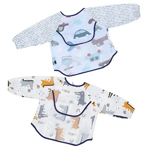 Produktbild: IWOWHERO 2st Langarm-lätzchen Für Kinder Baby-kunst-schürzen Babylätzchen Vorschulkittel Kinderschürze Spielen Babykunstkittel Kleinkind Speichel Kunsthandwerk Reine Baumwolle (über 95%)
