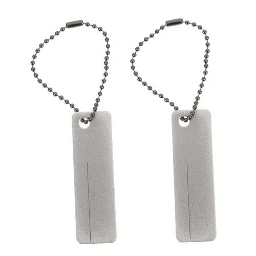 Produktbild: IWOWHERO 2st Wetzsteinschärfer Küchenspitzer Steinschleifer Taschenspitzer Mini Fingernagelschärfer Nasser Steinschärfer -schlüsselanhänger Polierstein-kit Silver Diamant