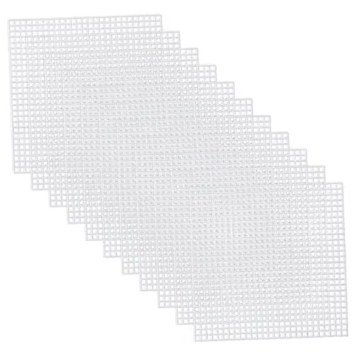 Produktbild: IWOWHERO 30 STK DIY Kreuzstich-Netz Kreuzstich-Netzplastik Stickerei-Stoff bestickte Stoffquadrate Kreuzstichmasche Kreuzgitter Handarbeitsstoff gesteppter Stoff Stickerei- Weiß