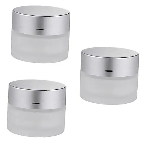 Produktbild: IWOWHERO Set Mit 3 Mini-kosmetikgläsern Aus Glas Creme-aufbewahrungsbehälter Dichter Verschluss Für Hautpflegeproben Reiseutensilien