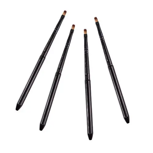 Produktbild: IWOWHERO 4-teiliges Set Make-up Pinsel Für Glanzstäbe Make-up-applikatoren Für Das Gesicht Lipgloss-pinsel- Applikatoren Für Lippenkonturenstifte Schminkpinsel Black