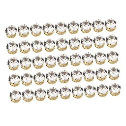 Produktbild: IWOWHERO Zirkon-schmuckteile-set – 50 Runde Strasssteine ​​zum Herstellen Für Modeschmuck-accessoires Und Bastelarbeiten