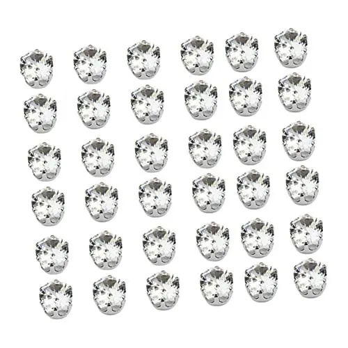 Produktbild: IWOWHERO 50 Stück Zirkonia-teile 8 Mm Rund Silberbasis Schmuckzubehör Für Die Herstellung Von