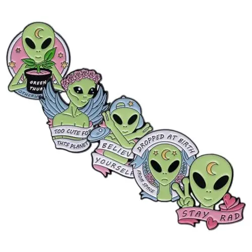 Produktbild: IWOWHERO 5st -alien-brosche Außerirdische Emaille-brosche Alien-pin Alien- Dekorative Broschennadel Planetenstifte Broschennadel Für Damen Metall
