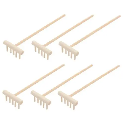Produktbild: IWOWHERO 6st Sandbox-Tools Zen-Garten-sandwerkzeuge Sandgartengeräte Selber Machen Zen-sandgartenrechen Sand Meditierender Gartenrechen Zen-Garten-sandrechen Sandkastenrechen Hölzern Beige