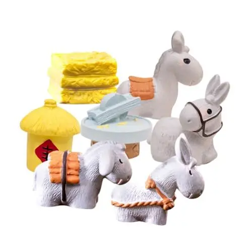 Produktbild: IWOWHERO Inspiriertes Esel- -Set Harz Garten-Esel-Figuren Miniatur-Spielzeug Für Die Landschaftsgestaltung