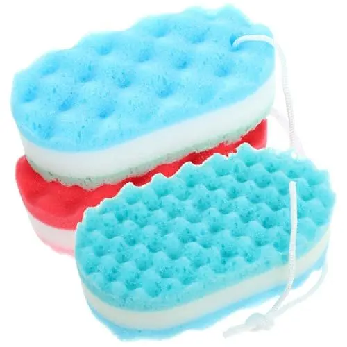 Produktbild: IWOWHERO 9St Badeschwamm exfoliating sponge skin care set Schaumschwammbad Mesh-Bad Schwämme Wäscher praktische Badeschrubber bequeme Duschreiniger ein Bad nehmen Duschgel Puderquaste