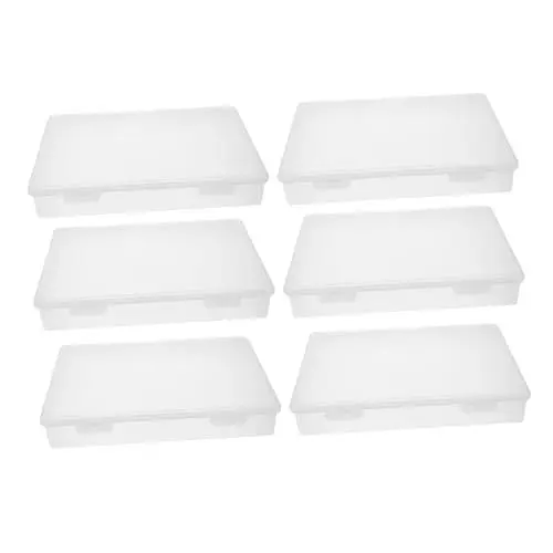 Produktbild: IWOWHERO 6stücke Aufbewahrungsboxen Transparente Kunststofflagerboxen Mit Deckel Stapelbar Für Schmuck Bastelbedarf Schrauben Und Kleinteile Praktische Und Platzsparende Organizer Für