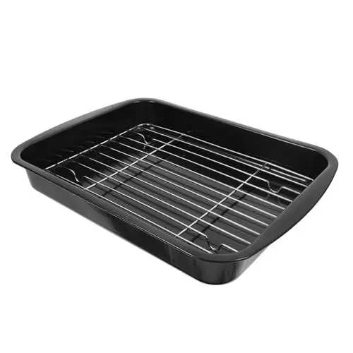 Produktbild: IWOWHERO Großes Ofenblechgestell Metallbräter Gegrillte Fischplatte Auflaufform Grillplatte Lebensmittelhalter