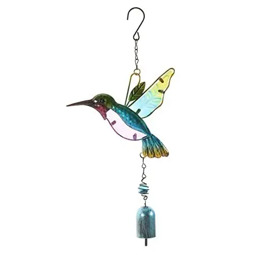 Produktbild: IWOWHERO Hängendes Windspiel Buntem Mit Hummingbird- Dekoratives Gartenaccessoire Für Drinnen Und Draußen Klanggestaltung Für Entspannende
