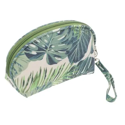Produktbild: IWOWHERO Kosmetik-Aufbewahrungstasche Reise-Kosmetik-Organizer Monstera-Blatt-Design Kulturbeutel Mit Reißverschluss Damen-Make-up-Tasche
