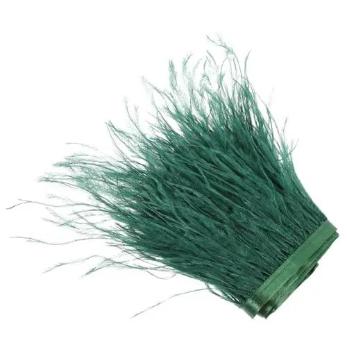 Produktbild: IWOWHERO Kleid Nähzubehör Fussel Straußenborte Satinband Fransen in Schwarzgrün Für