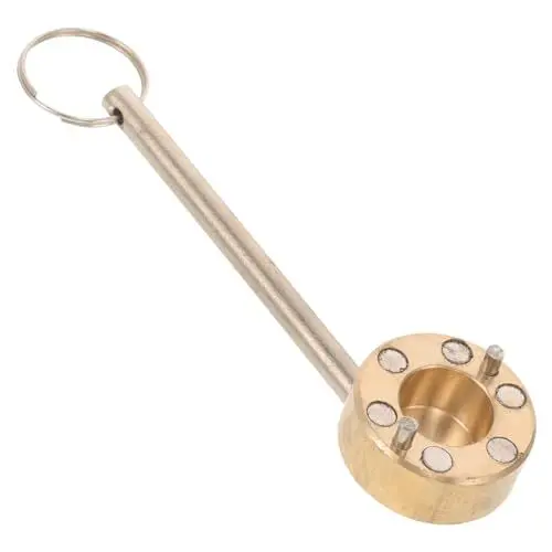Produktbild: IWOWHERO Ventilsperre Heizkörperschlüssel Aus Metall Schraubenschlüssel Zum Reparieren Heizkörperschlüssel Für Alten Heizkörper Entlüftungsschlüssel Lochschlüssel Golden Messing