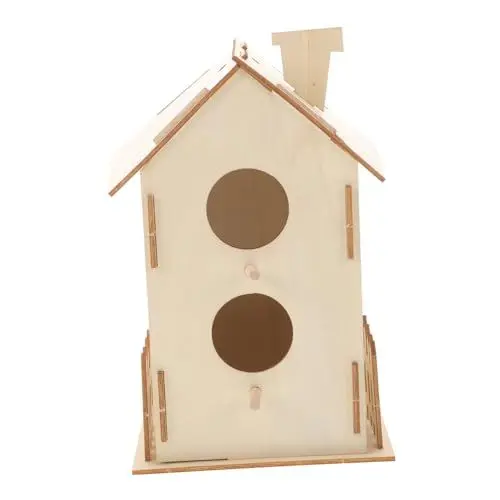 Produktbild: IWOWHERO Vogelhausspielzeug aus Holz Vogelhaus-Set kleines Vogelhaus bastelmaterial Kinder vogelhaus basteln Kinderspielzeug Miniaturspielzeug dekoratives Vogelhaus Kinder malen Vogelhaus