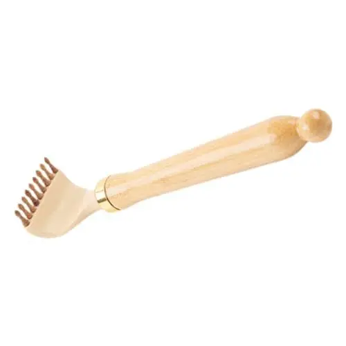 Produktbild: IWOWHERO fleab relief Handgemacht rücken massage Ergonomisch Körperkratzer tragbares Kratzwerkzeug Gerät für Rückenjuckreiz Rückenkratzer Rückenmassagegerät Kratzkralle Holz Beige