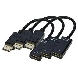 Produktbild: IXEVER 4K DP Displayport auf HDMI Adapter Kabel (3Pack), DP Display Port auf HDMI Stecker auf Weibchen Konverter Adapter Vergoldetes Kabel Kompatibel für Lenovo Dell HP Monitor Projektor