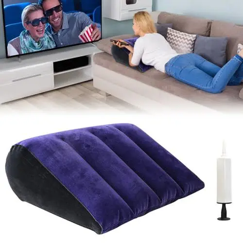 Produktbild: IXYHKB Aufblasbares Kissen, Aufblasbares Dreieckskissen mit Pumpe, Erhöhtes Beinkissen, Aufblasbares Beinkissen, Reduziert Den Druck der Taille und des Rückens Kissen, Keilkissen für Yoga-Haltung