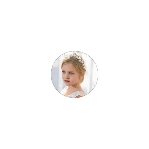 Produktbild: IYOU Haarschmuck mit Prinzessinnen-Blume, weiße Perlen, Kopfschmuck, floraler Kristall, Brautschmuck, Hochzeit, Haarschmuck für Blumenmädchen