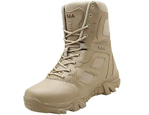 Produktbild: IYVW 5.AA068 Herren Wanderschuhe High Top Trekking-Schuhe Rutschfeste Atmungsaktive Wanderschuhe Trekking-Sneaker Kampfstiefel Wüstengelb 41EU