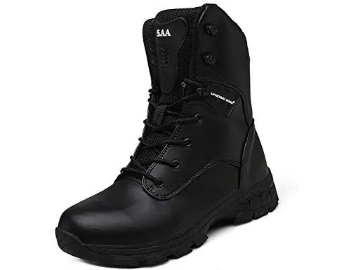 Produktbild: IYVW 5.AA Q3 Herren Militärstiefel wasserdicht Mikrofaser Outdoor-Schuhe Wanderhalbschuhe Schwarz 46EU